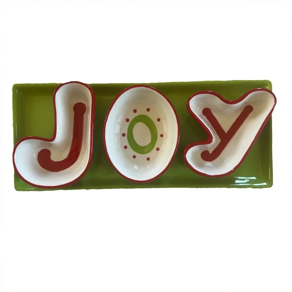 Living Quarters JOY Holiday Serving Dish Bowls Platter